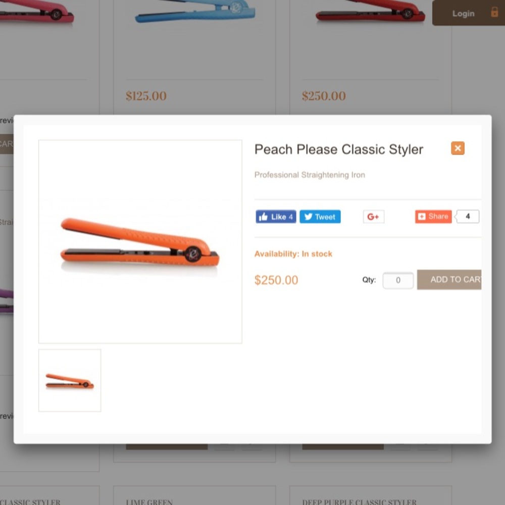 Evalelctric hair straightener